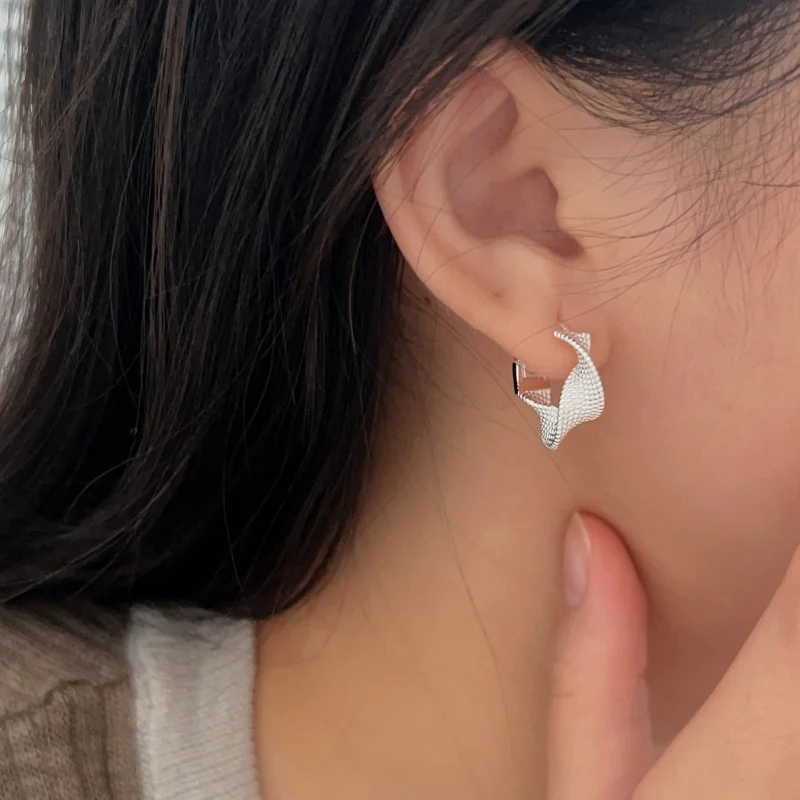 Женские серьги с витой текстурой в корейском стиле простые дикие Heng из Южной