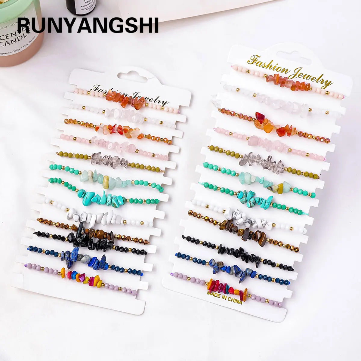 12 шт. натуральный гравий энергетический драгоценный камень семь чакр браслет с