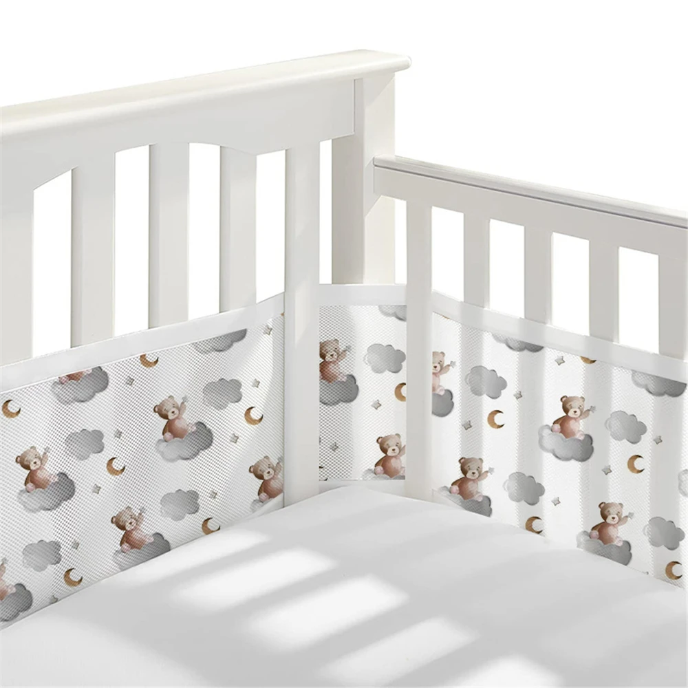 2ชิ้น/เซ็ตฤดูร้อน Breathable Baby Crib กันชนความปลอดภัย Crash Babys เตียงกันชนทารกแรกเกิดชุดเครื่องนอนราง Anti Fall ล...