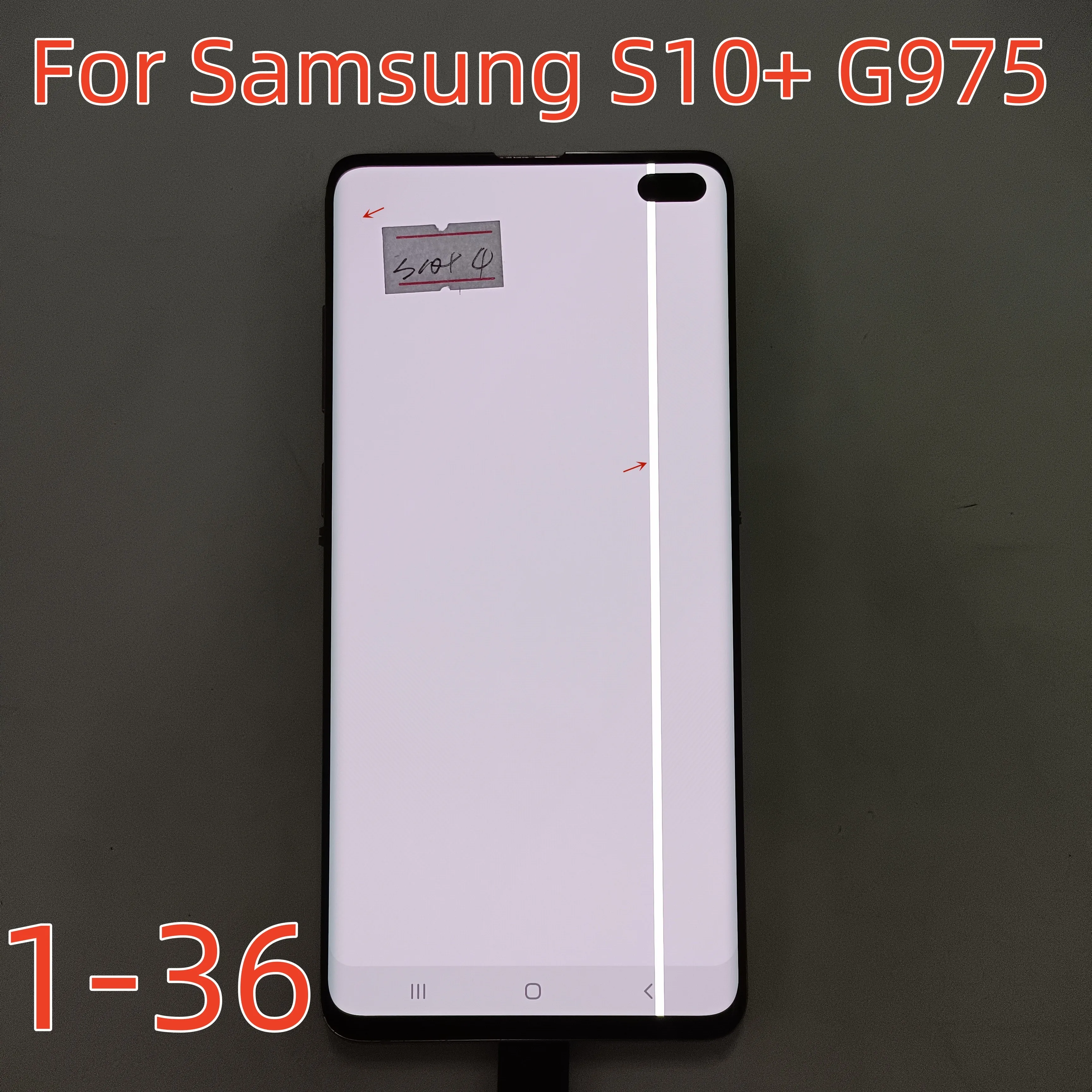 

Original S10+ AMOLED LCD For SAMSUNG Galaxy S10 Plus G975 SM-G9750 G975F LCD Display Touch Screen Digitizer Assembly，With line
