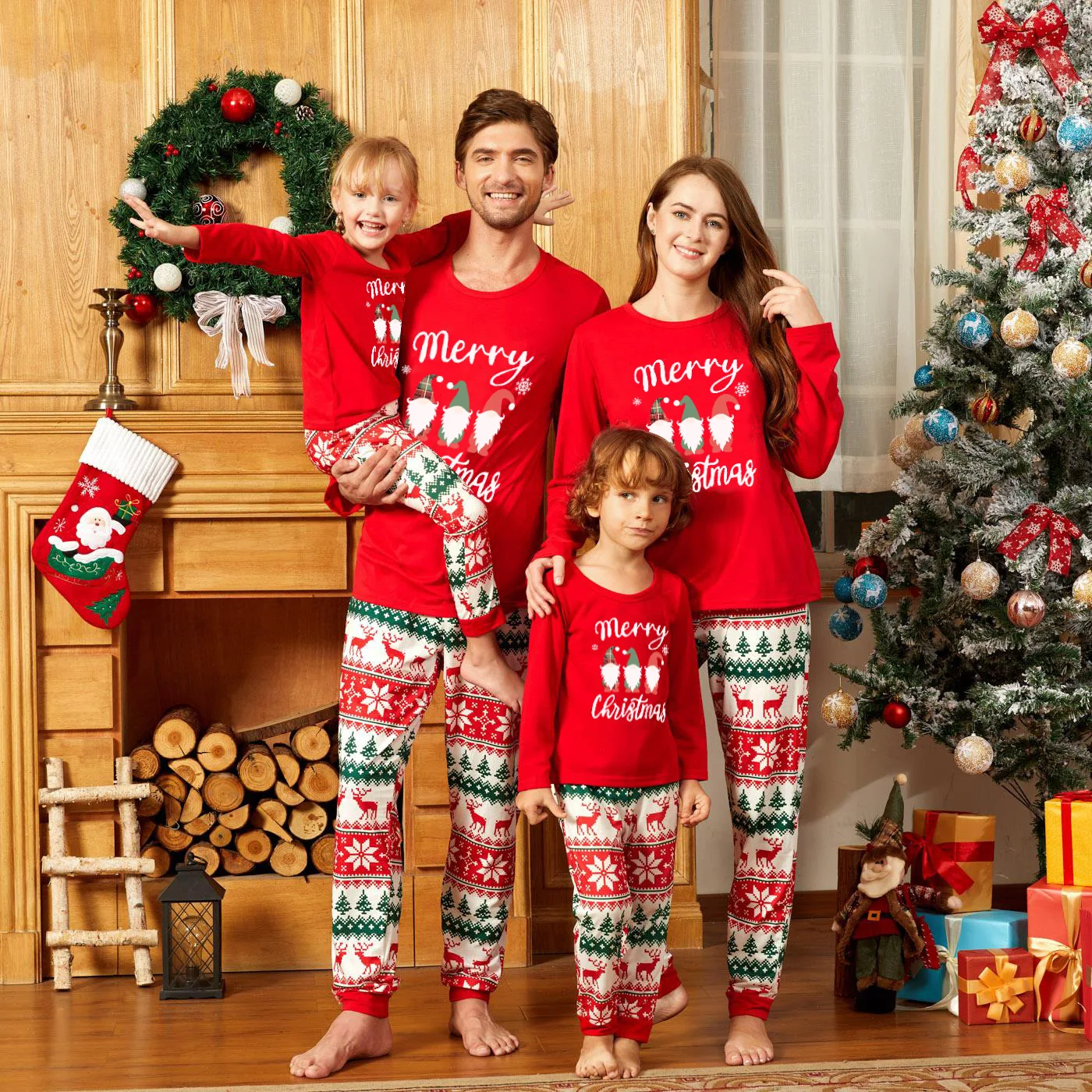 

Рождественские Семейные наряды, пижамы с принтом лосят, Новогодняя одежда для сна для родителей и детей, Рождественская одежда, комбинезон для мамы, папы, дочки, сына