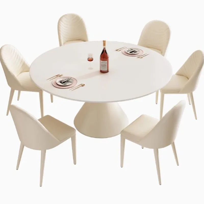 Белый обеденный стол для гостиной уникальный европейский круглый кофейный