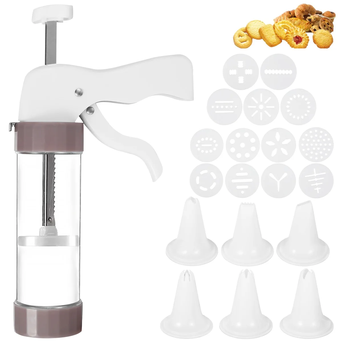 

Cookies Press Cutter Baking Tools Cookie Biscuits Press Machine Kitchen Tool Bakeware With 13 Cookie Molds and 6 Nozzles