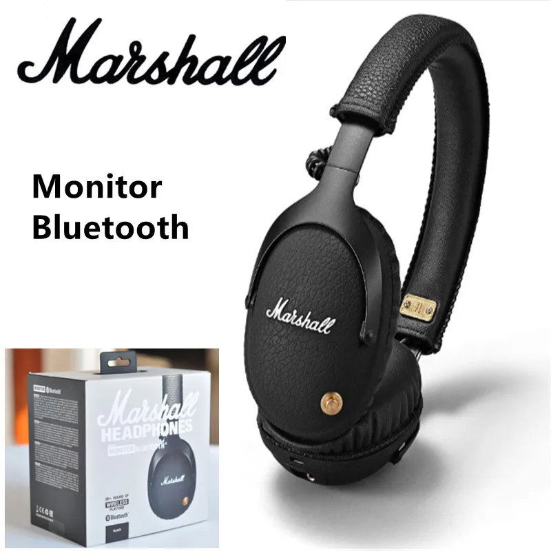 

Marshall Monitor Bluetooth Wireless Over-Ear Headphones Rock Earphones Noise-Isolating Deep Bass Foldable Sport Gaming Headset