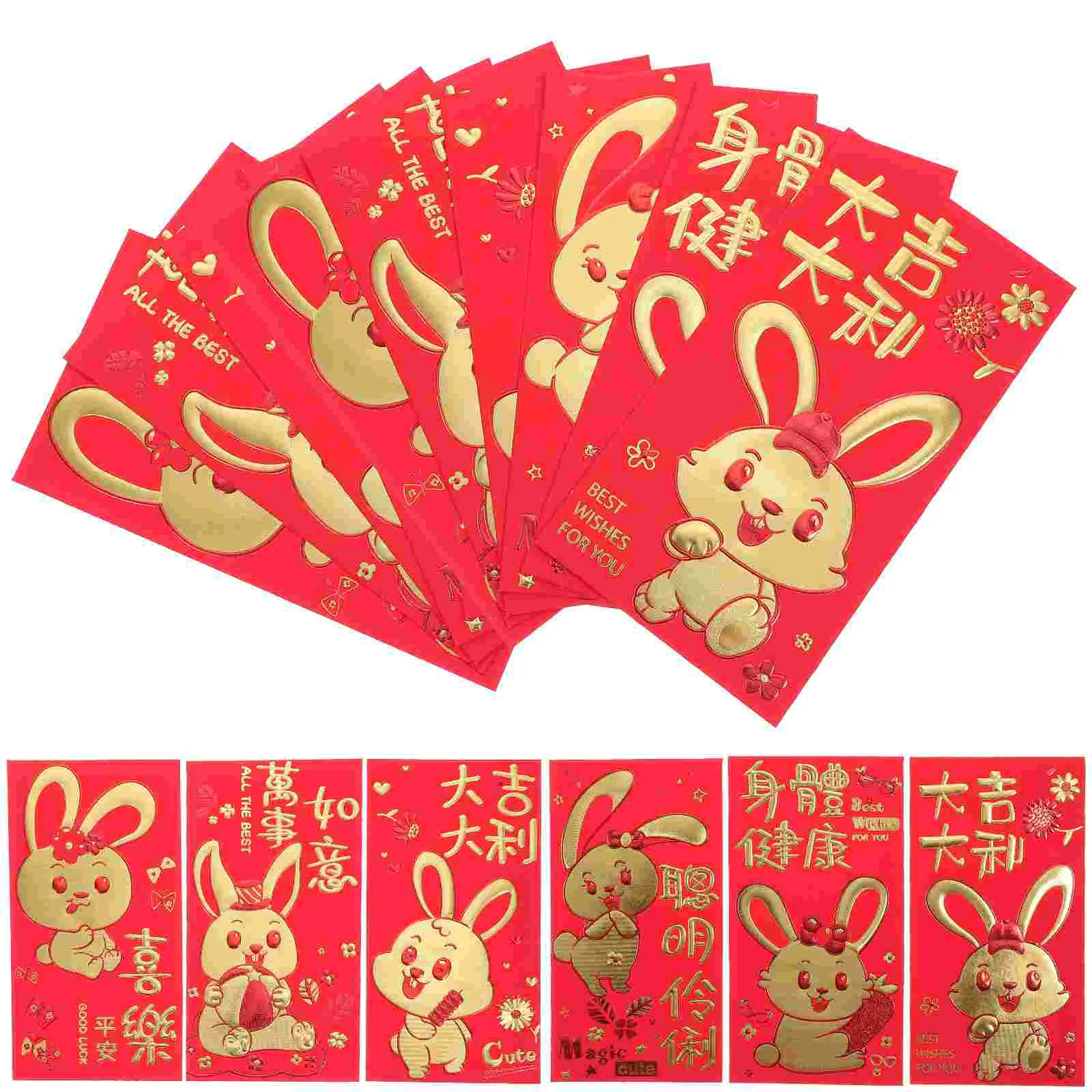 

Red Envelopes Year Money New Lucky Chinese Festival Spring Rabbit Packets Hong Bao Packet Gift Envelopewedding Hongbao