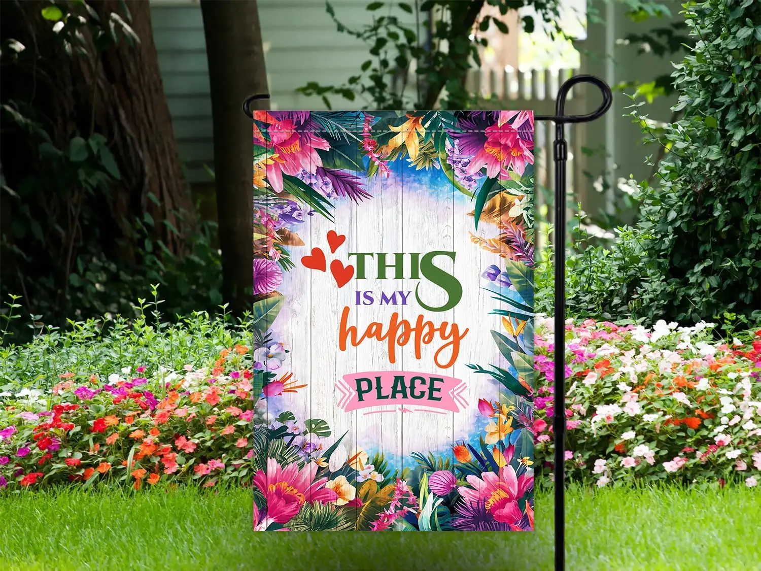 This Is My Happy Place Garden Flag - Красивый садовый флаг Позитивный Поризонный полевой цветок