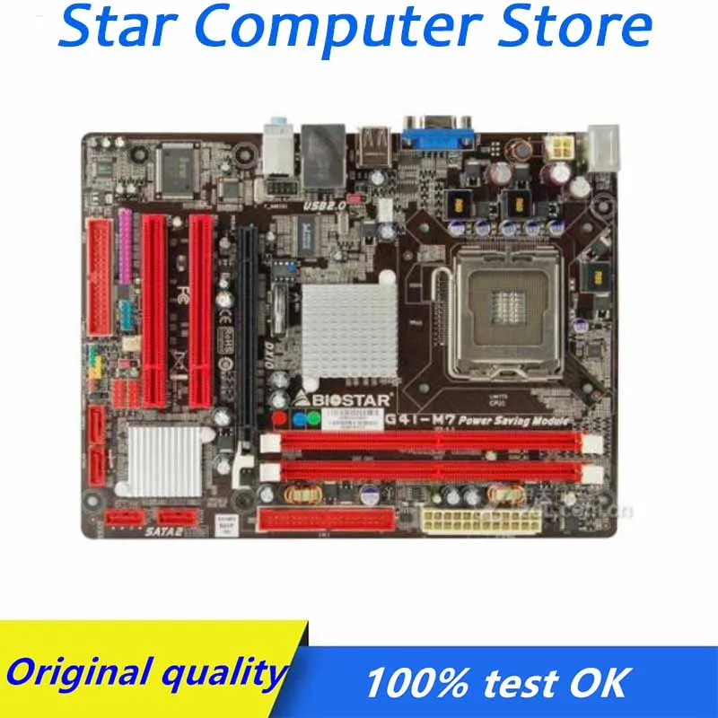 

Socket LGA 775 Biostar G41-M7 Original Desktop Motherboard DDR2 PCI-E 2.0 For Intel G41 Used motherboard