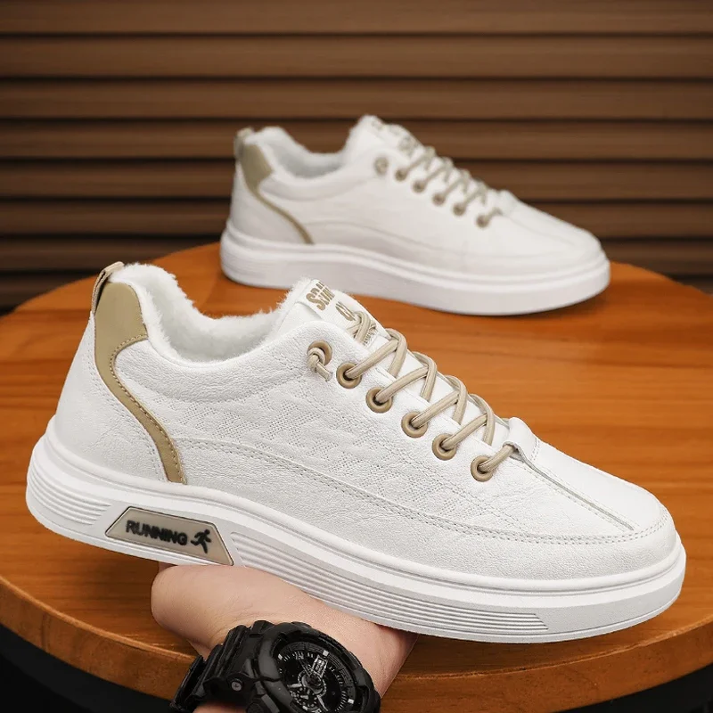 

Мужская обувь, Зимние теплые кроссовки с мехом, повседневные кожаные лоферы, модная спортивная обувь на платформе для бега, дизайнерские роскошные кроссовки для скейтборда и тенниса