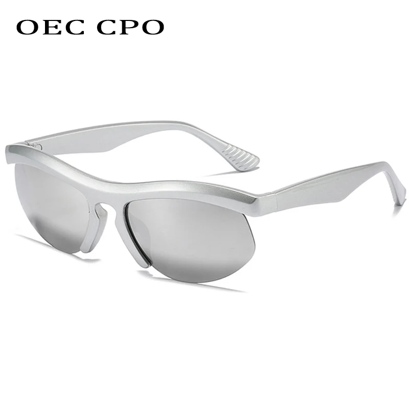 

OEC CPO New Steampunk Goggle Sunglasses Women Men Half frame Sun Glasses Brand Designer UV400 Fashion Eyewear Unisex Eyeglasses