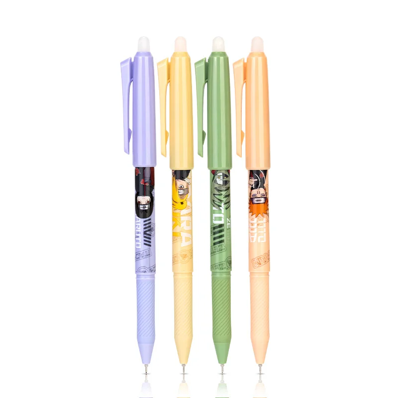 

4Pcs Deli A658 Naruto Erasable Neutral Pen 0.5mm Full Needle Tube Black Blue Ink Supplies School Office Stationery
