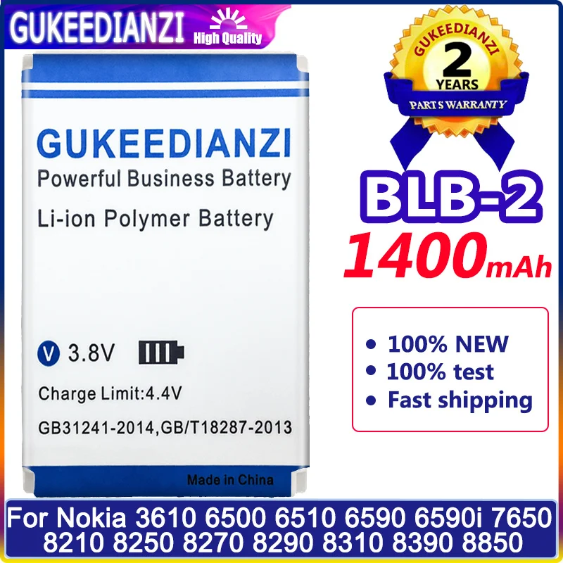 

Аккумулятор BLB2 BLB 1400 мАч для телефона Nokia 8210 8250 8850 8910 8310 5210 6500 6590 6510 3610 8270 8910i 7650