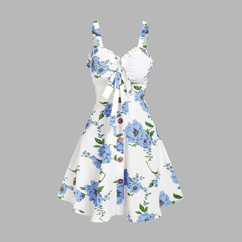 2025 женские пляжные платья с цветочным принтом отпускной сарафан праздничное