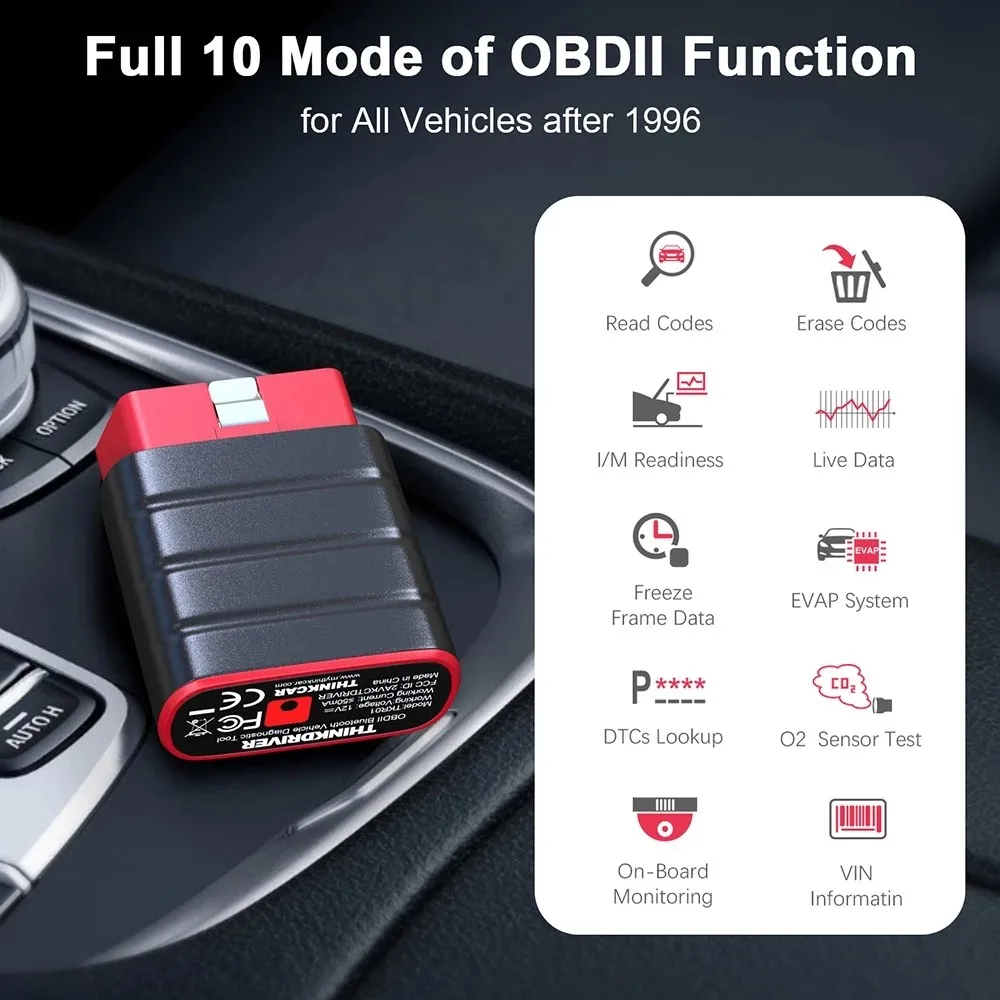 Фото THINKCAR BT OBD2 автомобильный сканер, все системы, считыватель кодов, масло ABS DPF 15, сброс OBD, автомобильный диагностический инструмент PK Thinkdiag №2