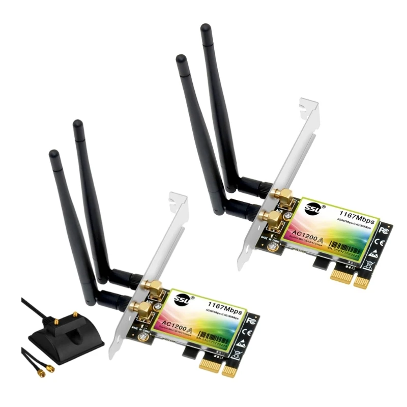 

SU-AC1200 PCIE Wi-Fi адаптер 1200 Мбит/с 2 в 1 Двухдиапазонная беспроводная карта
