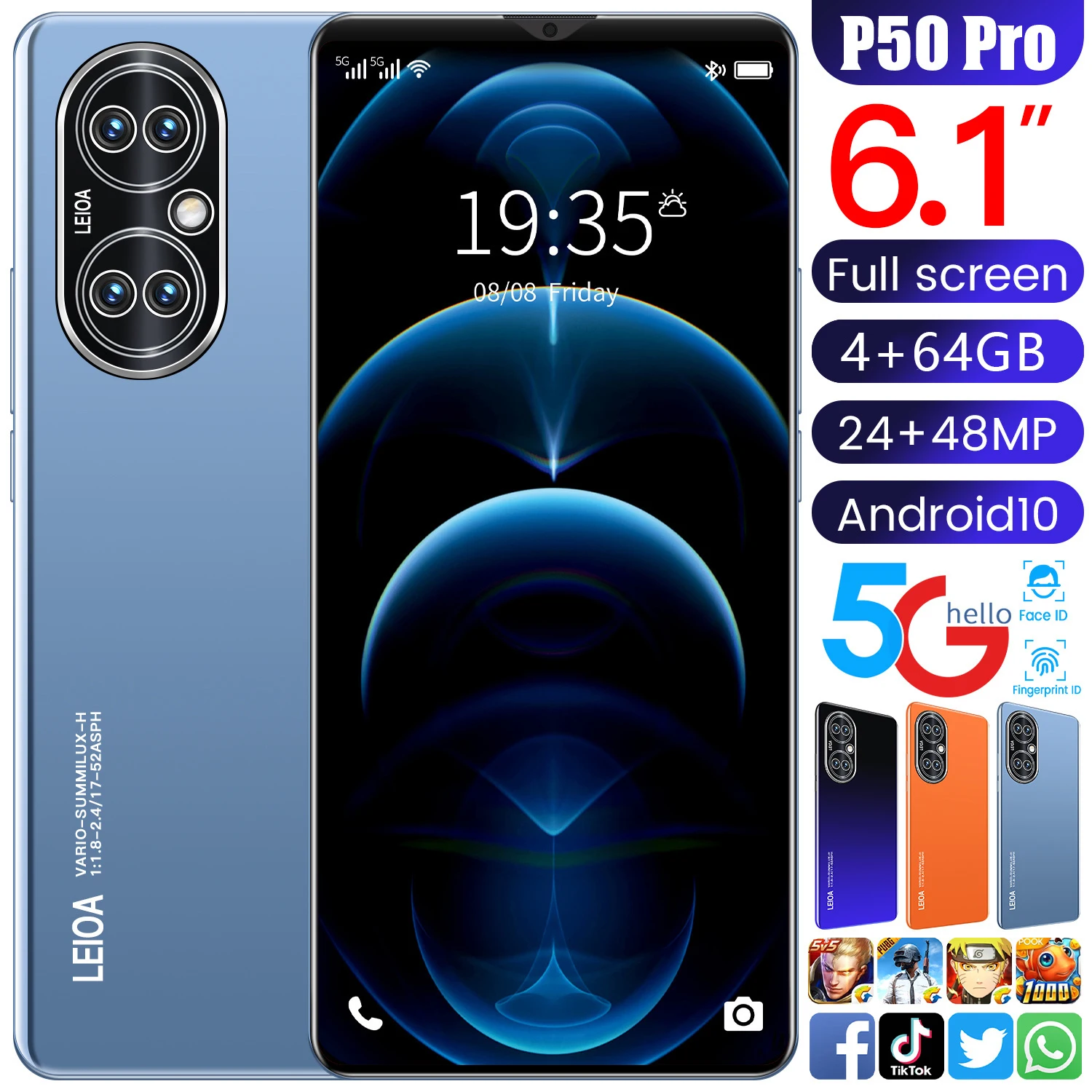 

Смартфон P50 Pro, Android 10,0, 4 + 64 ГБ, 6,1 дюйма, 4G