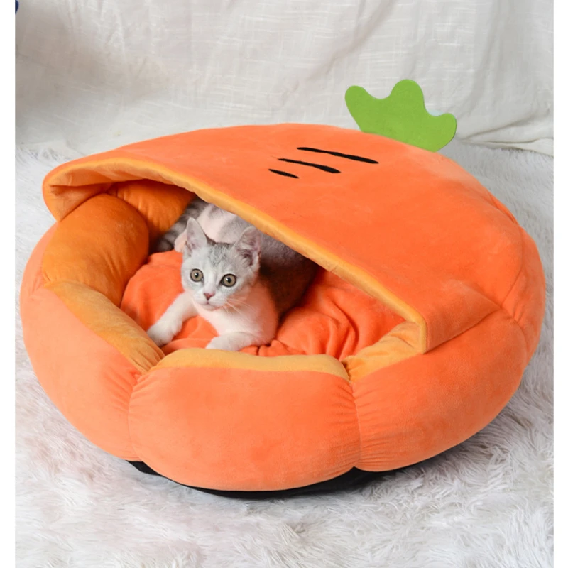 

Semi Enclosed Cats Bed Warm Cat Nest Pet Soft Kennel Cats Dogs Winter Cave with Mat Non-slip Bottom For Small Dogs Cat Supplies