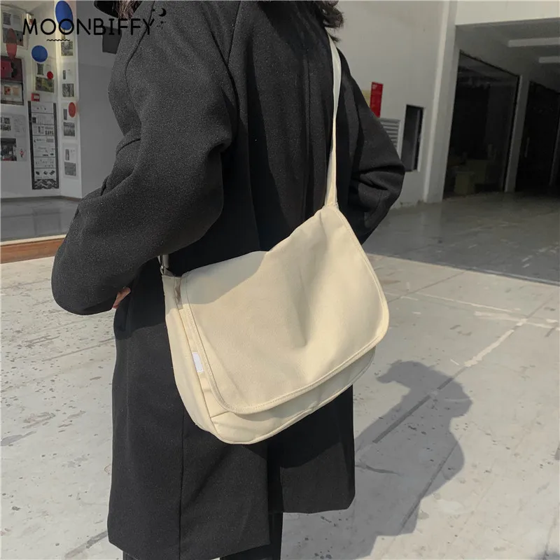 

Однотонная дизайнерская модная женская сумка через плечо, холщовая Повседневная Молодежная школьная сумка для книг