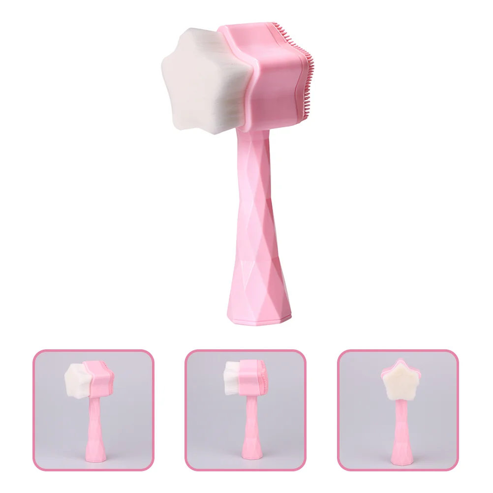 

Brush Face Facial Cleansing Silicone Skin Manual Beauty Soft Sides Double Wash Cleanser Travel Exfoliating Scrubber Exfoliator