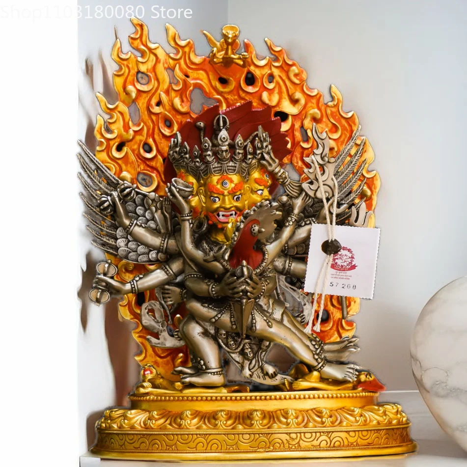Медная позолоченная резьба 27 см статуя Будды Vajrakilaya искусственная фара большой