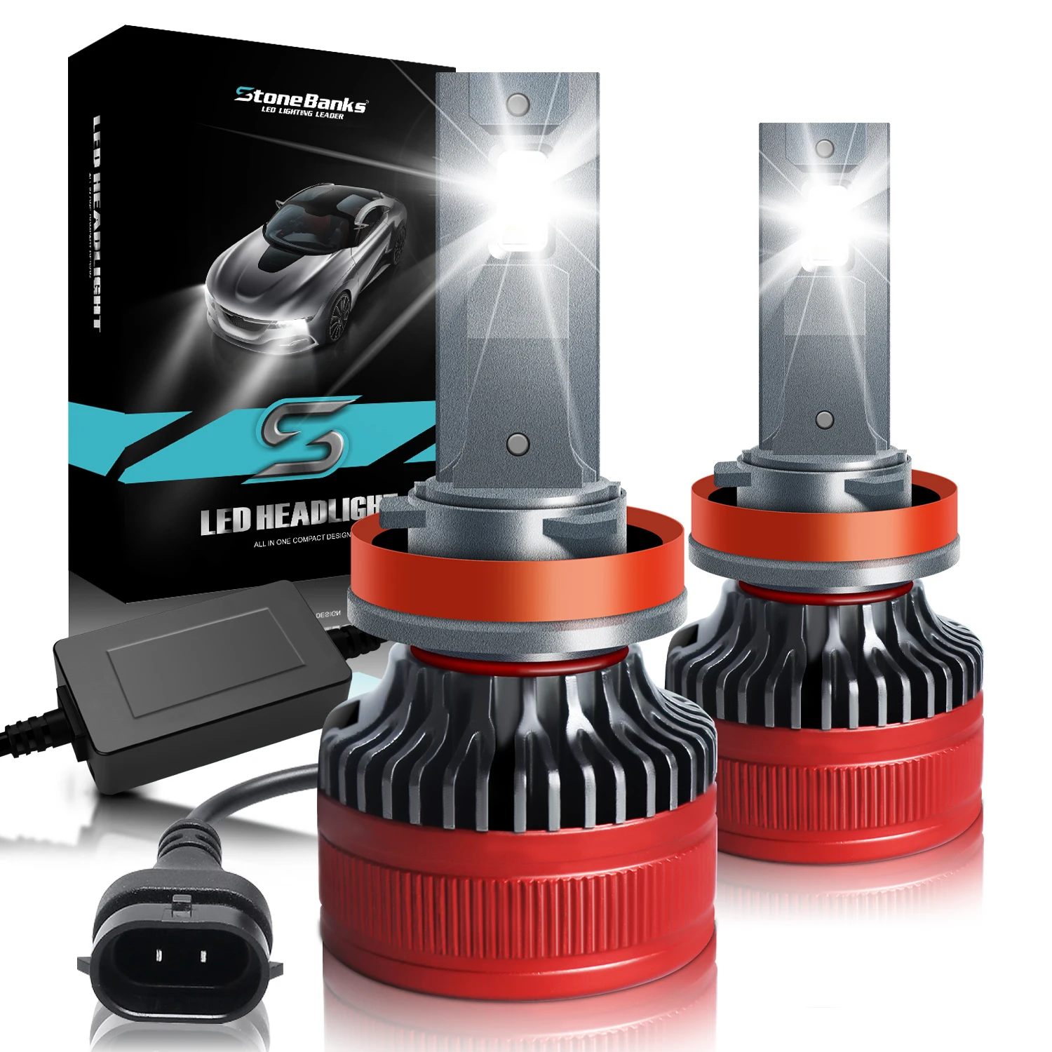 

Super Bright 12V 80W 18000LM H8 H9 H11 LED Headlight Bulbs, 6000K 6 PCS 3570-55min Chips Plug and Play H11 Fog Light Bulbs Lamps