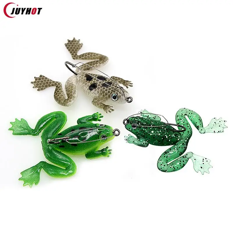 

4.5g/6cm Durable Portable Lifelike New Rubber Frog Spinner Sinking Bass Bait Soft Fishing Lures