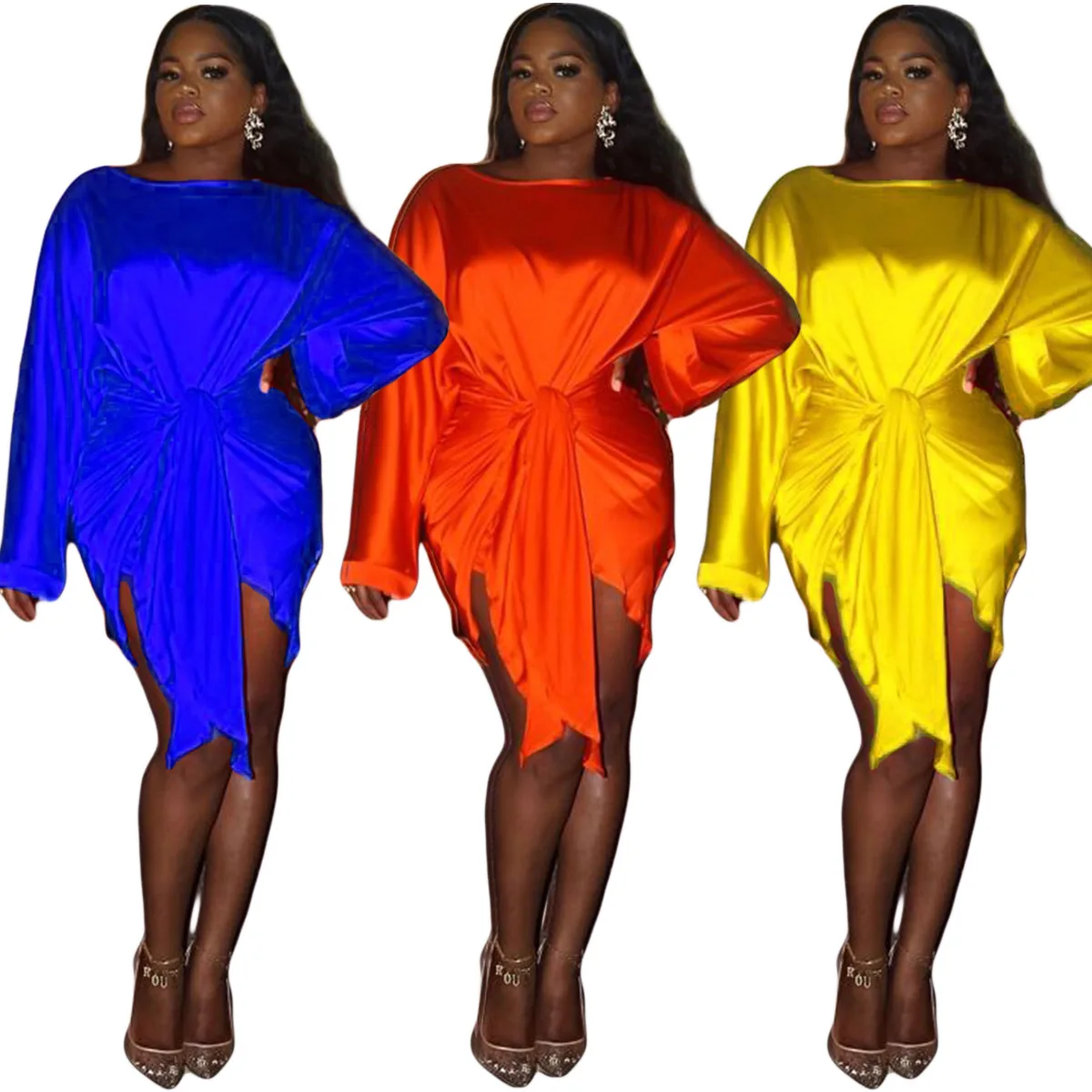 

Ladies Sexy Dress 2022 Latest Fashion Silk Soft Skin Friendly Fabric Ladies Short Casual Women Summer Dresses Offer Hot Sale