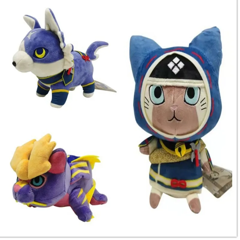 

Monster Hunter Rise Plush Toy Animation Derivatives Monster Hunter Plushie Dolls Kawaii's Home Decoration Gifts For Children
