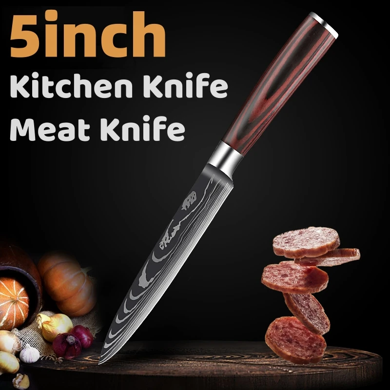 

5inch Kitchen Knife Boning Knife Fruit Knife Sharp Damascus steel Chef Knives Cooking Knife Meat Cutting Kitchen Accessories