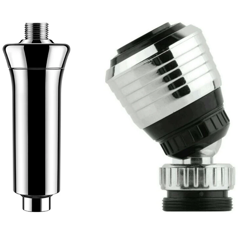 

1 Pcs 360 Rotating Tap Nozzle Filter Water Saving Device & 1 Pcs 15 Stage Shower Filter Withjoint Contains