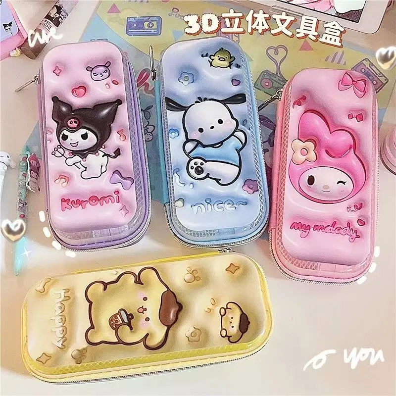 

New Sanrio animation peripheral pencil case Hello Kitty Kuromi Pochacco Kawaii cute surprise creative holiday birthday gift