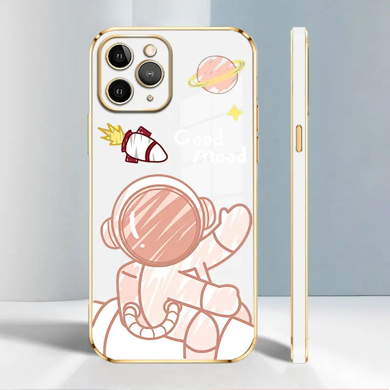 

Soft Phone Capa Case for iPhone 11 12 13 Pro Max iphone11 7p i11 6S Mini iPhon iphone13 i12 iphone12 8plus 7 Planet Astronaut