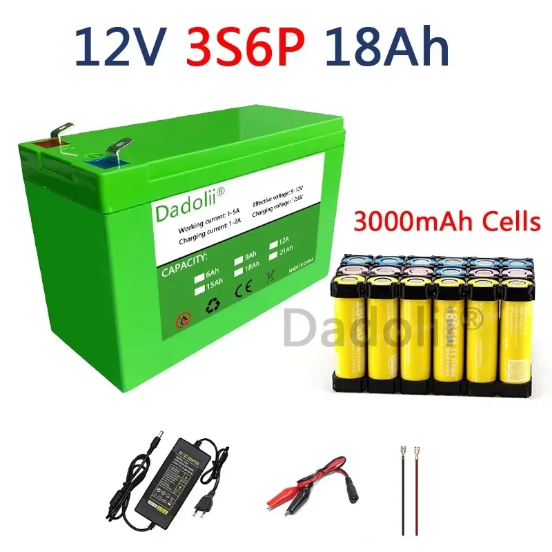 Фото 12VBattery21Ah 3S7p18650 литиевый аккумулятор Аккумуляторная батарея для солнечной энергии аккумулятор электромобиля + зарядное устройство 12,6 В 3 А №5