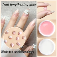 nail extend gel non stick hand nail carving flower solid nail polish glue clearwhitepink shaping manicure nail extension