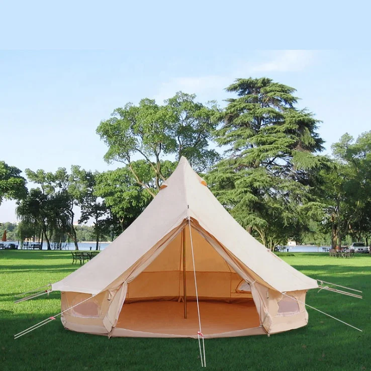 

3m 4m 5m 6m Big Camping Tent Waterproof Outdoor Camping Cotton Canvas Yurt Glamping camping Tent Bell Tent for family