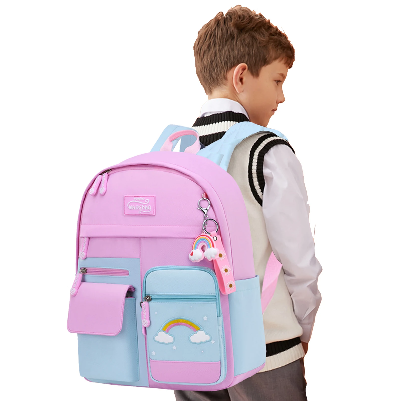 

Girl Backpack Light Pink Backpack For Kids Lightweight Casual Travel Daypack Waterproof Pink School Backpack