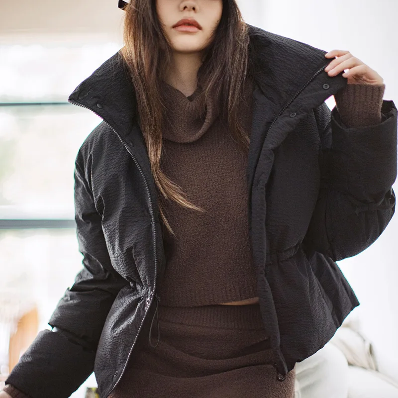 Пуховик Maden женский воротник-стойка 90% белое пальто на утином пуху универсальная