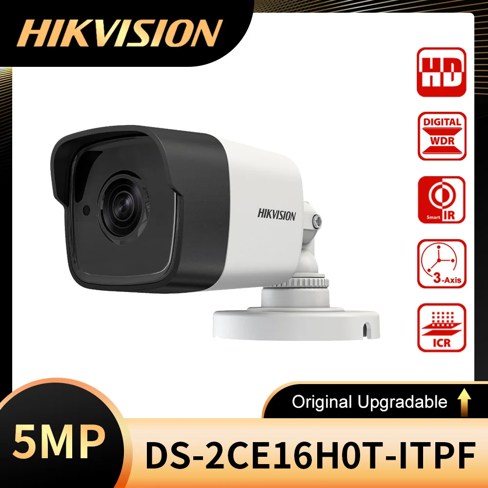 

Original hikvision DS-2CE16H0T-ITPF 5MP Bullet Camera 4 in 1 video output (switchable TVI/AHD/CVI/CVBS)