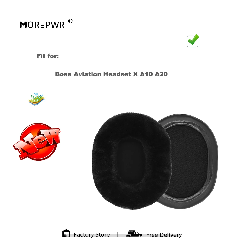 Replacement Ear Pads for Bose Aviation Headset X A10 A20 A 10 Headset Parts Leather Cushion Velvet Earmuff Earphone Sleeve Cover