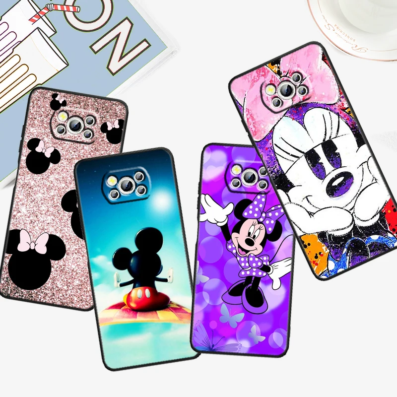 

Anime Mickey Minnie Disney For Xiaomi Mi Poco F5 F4 F3 F2 X5 X4 X3 M6 M5 M5S M4 M3 C40 Pro GT NFC 5G Black Soft Phone Case