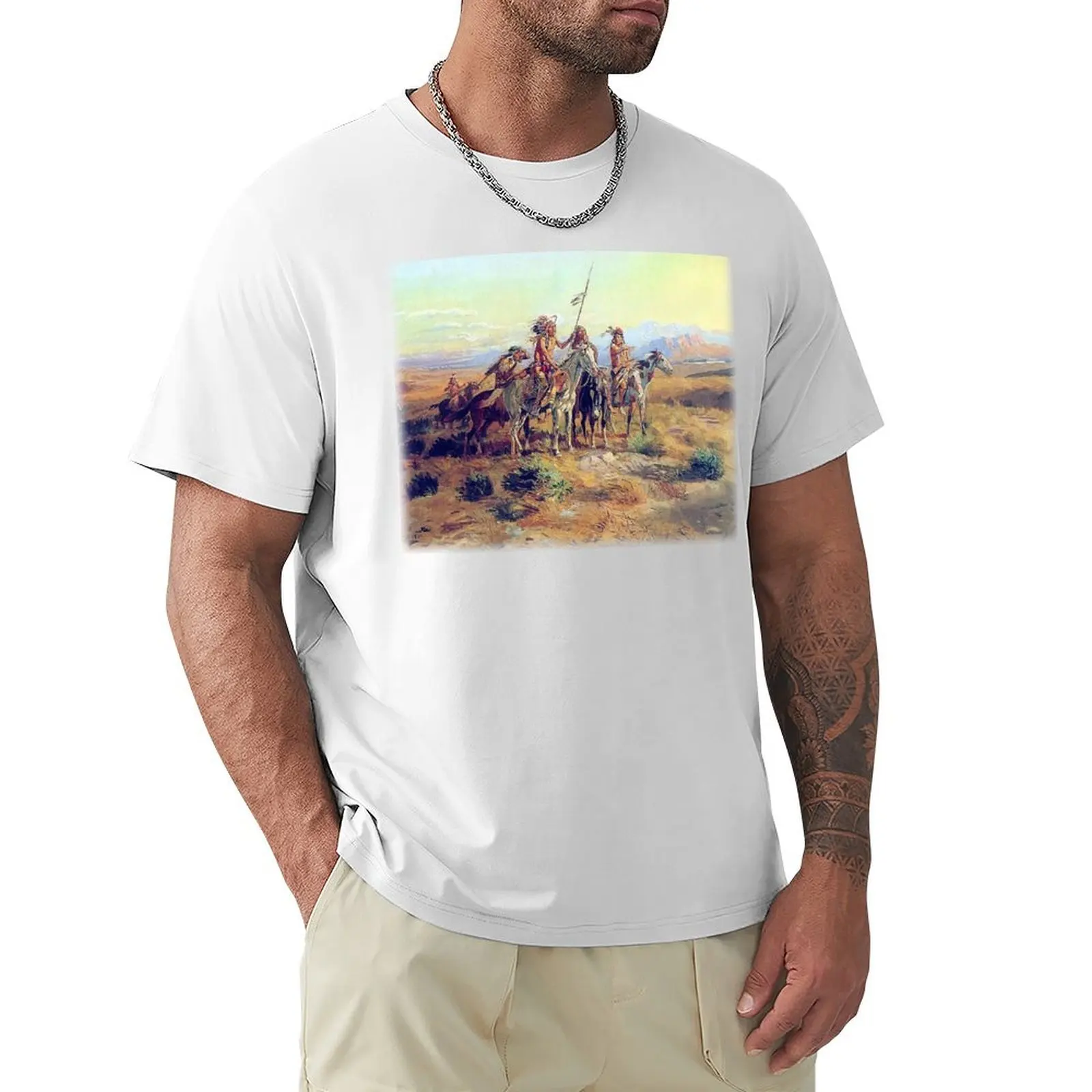 Футболка Charles Marion Russell-The Scouts роскошная мужская рубашка на заказ одежда больших