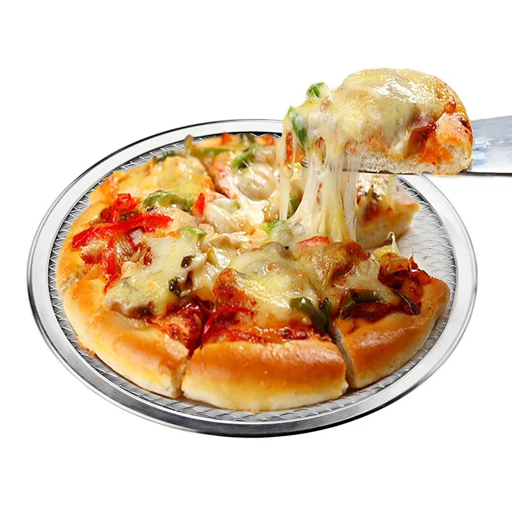 

Aluminum Round Pizza Baking Tray Metal Net Non-stick Mold For Oven Household Supplies