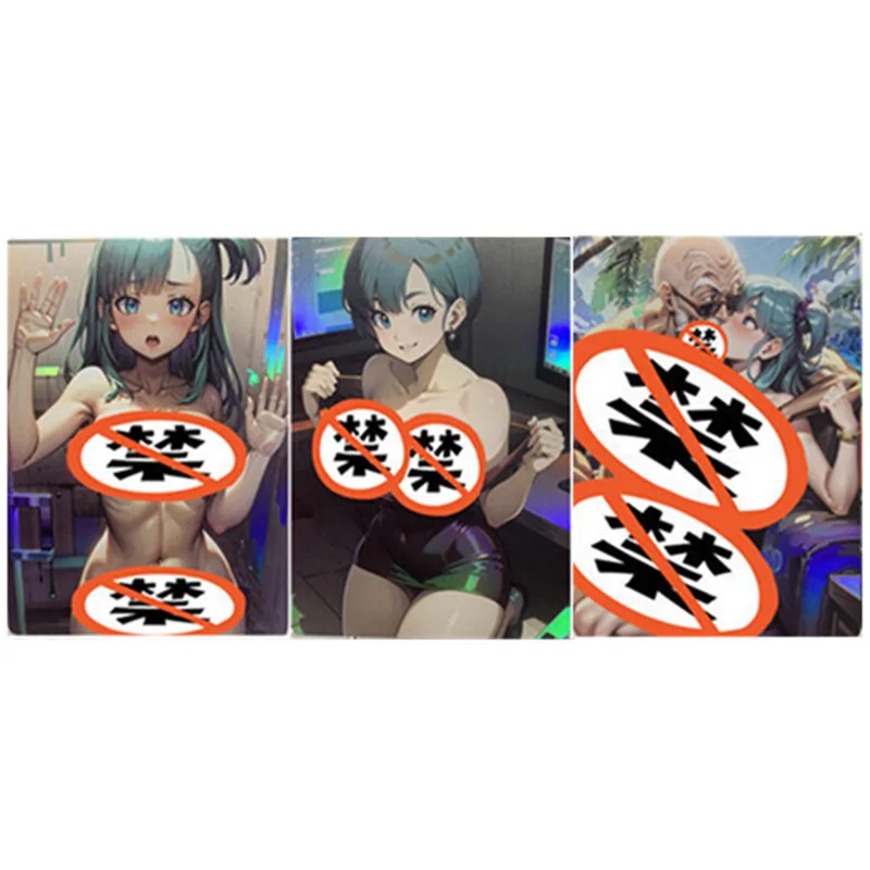 

3pcs/set Anime Dragon Ball Bulma Sexy Nude Card ACG DIY Heroine Hobby Toy Gift Classic Game Collection Card