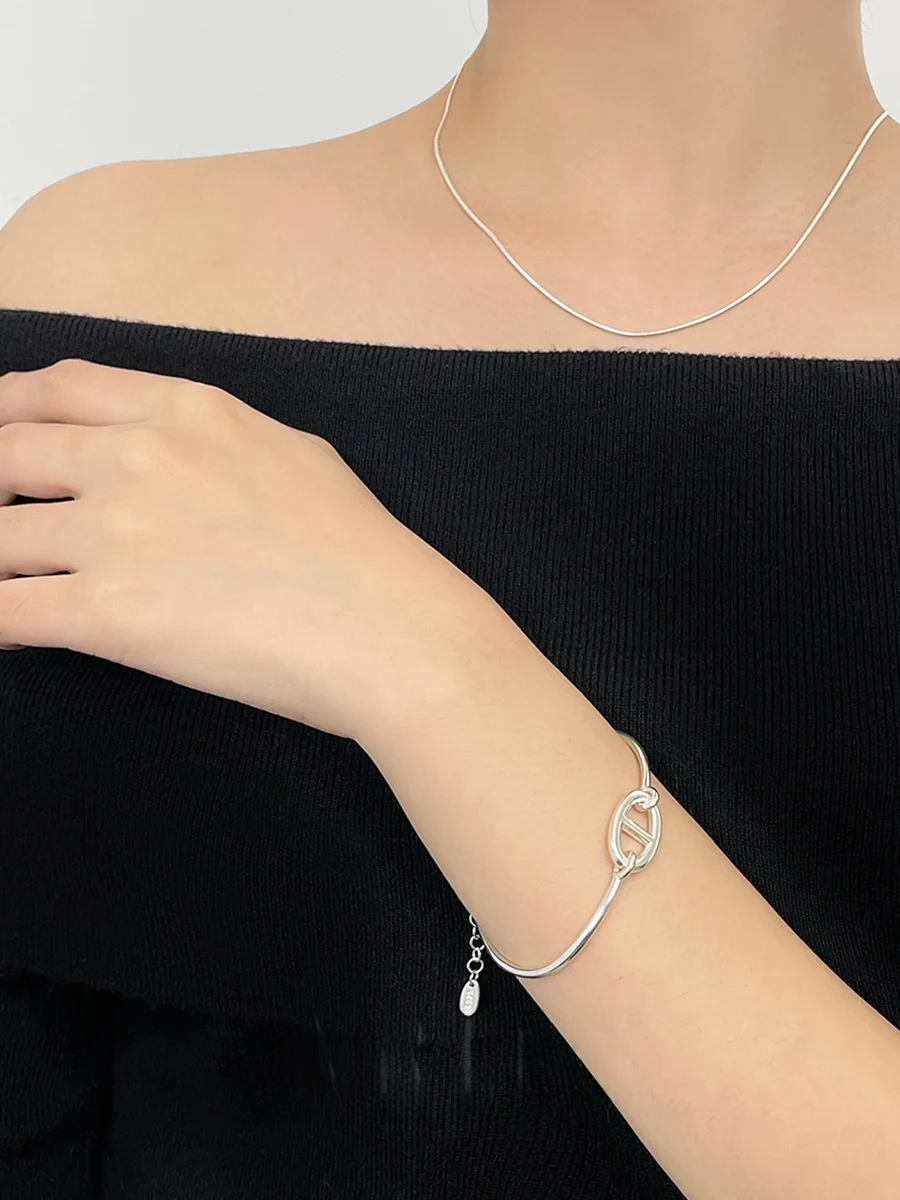 Высококачественный браслет Овен со свиным носом стерлинговое серебро S925