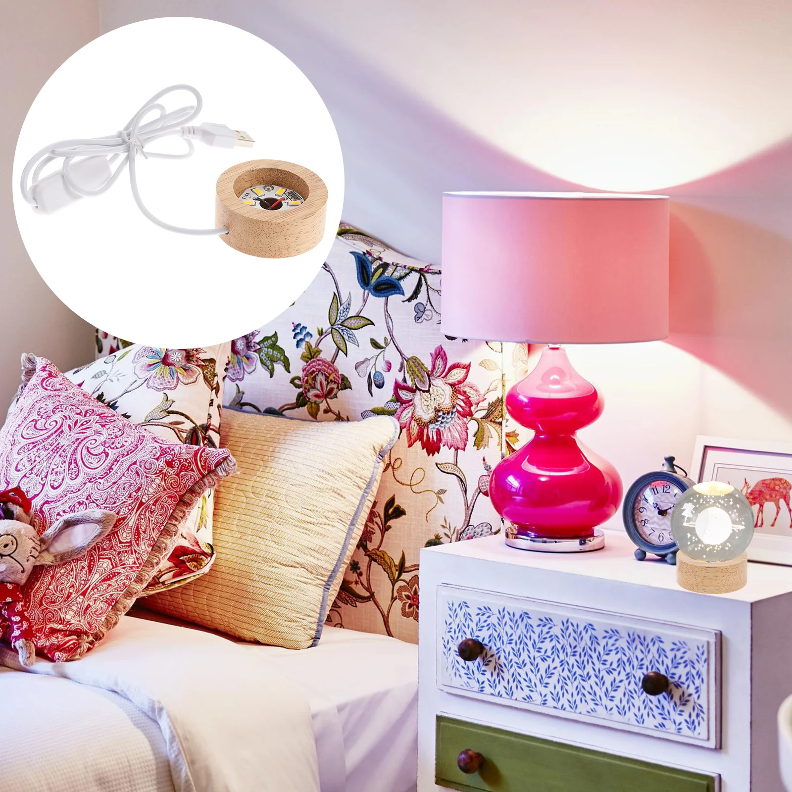 

Portable Decorative Delicate LED Lights Lamp Base LED Base Light Wooden Lamp Base Wood LED Light Base