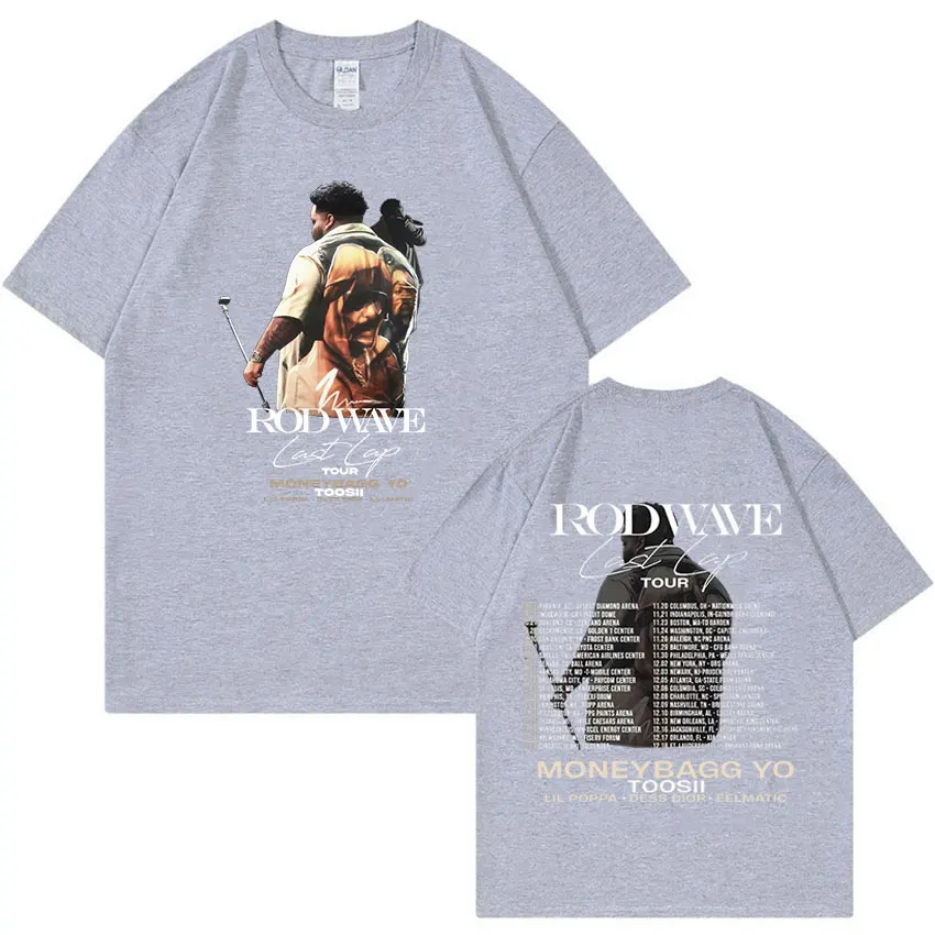 Rod Wave Last Lap Tour 2024 Print T Shirts Men Women Retro High Quality Fashion T-shirt Hip Hop Oversized Cotton Tees Streetwear