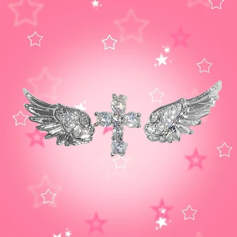 Металлические серьги-гвоздики Y2K с дизайном крыльев