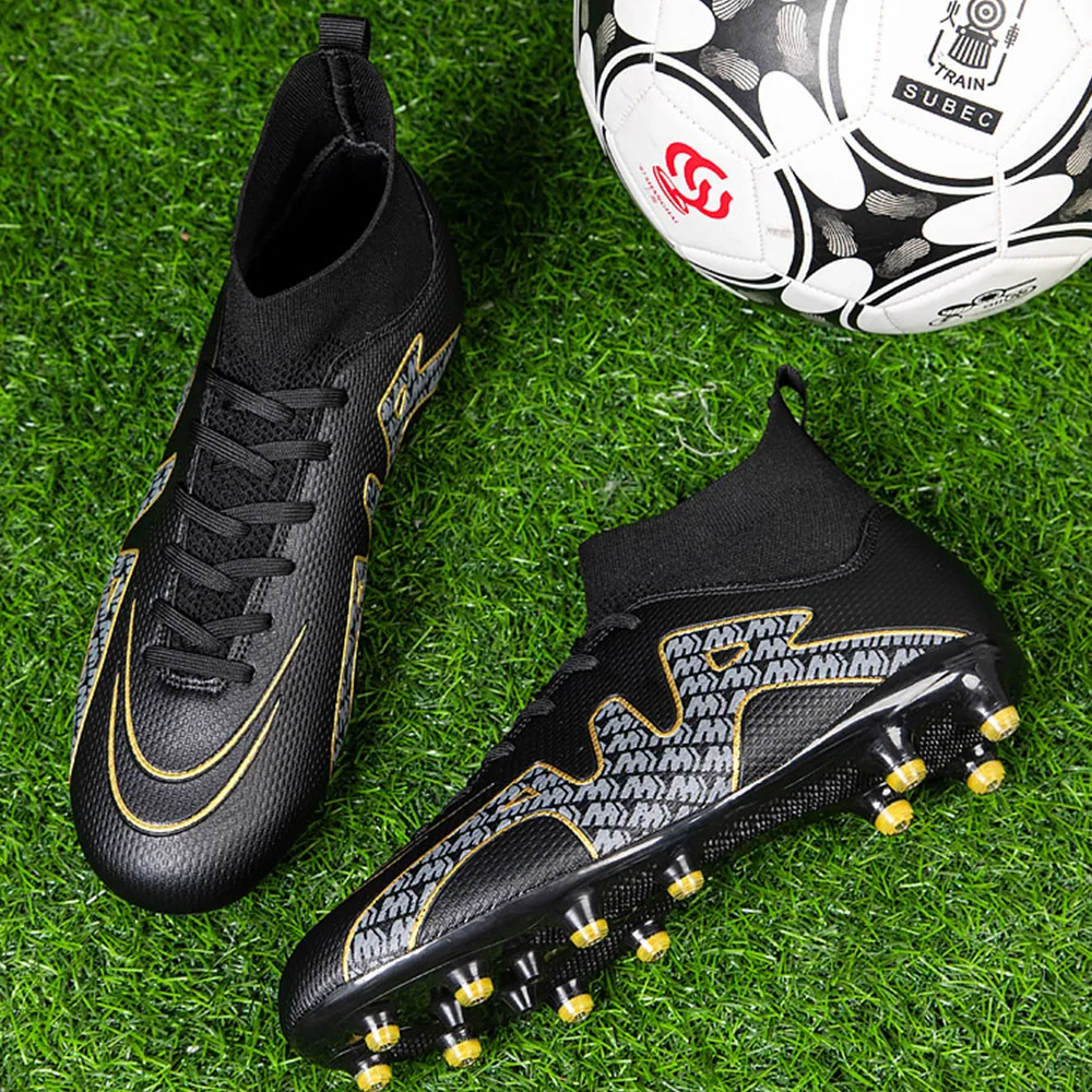 Man's Soccer Shoes Adult Kid TF/FG Outsole Non-Slip Unisex Football Cleats Outdoor Lawn Breathable Sneakers 32-45