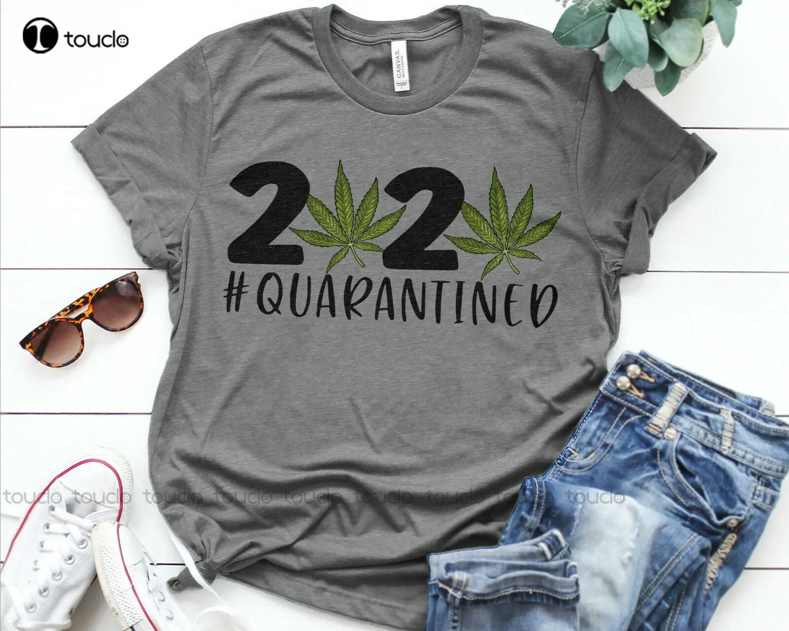 

Cannabis Quarantined Gift Dark Heather T-Shirt Gift Unisex Women Men Tee Shirt