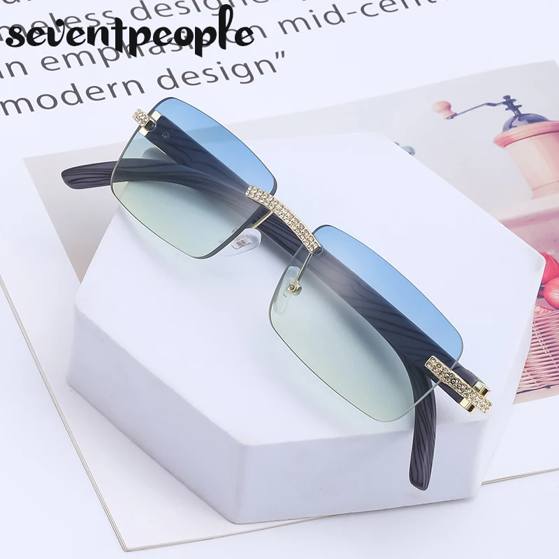 

Square Rimless Sunglasses Women 2022 Luxury Brand Designer Fashion Frameless Sun Glasses for Men Trendy Rectangle Sunglass Woman