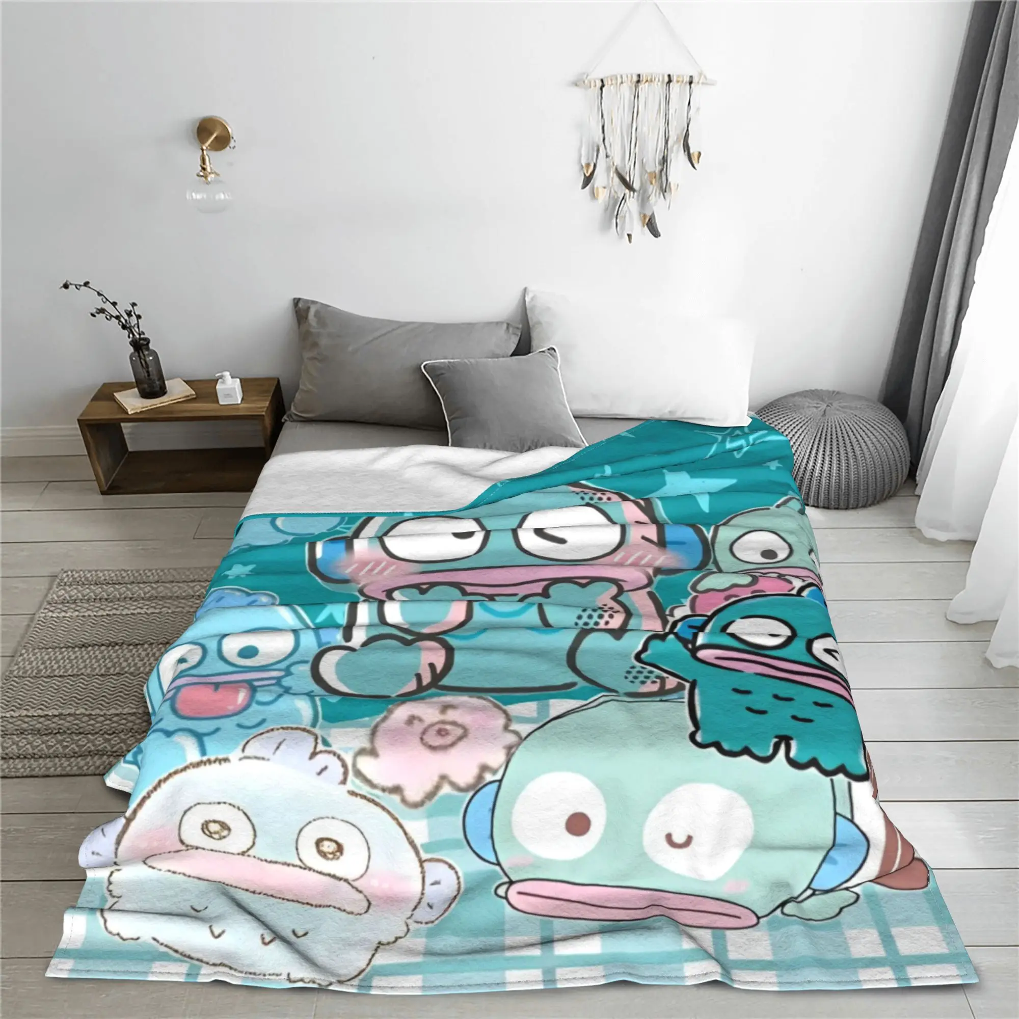 Фото Одеяло Hangyodon, супер мягкие теплые пледы для кровати, 50x60 дюймов, покрывало разных размеров №3